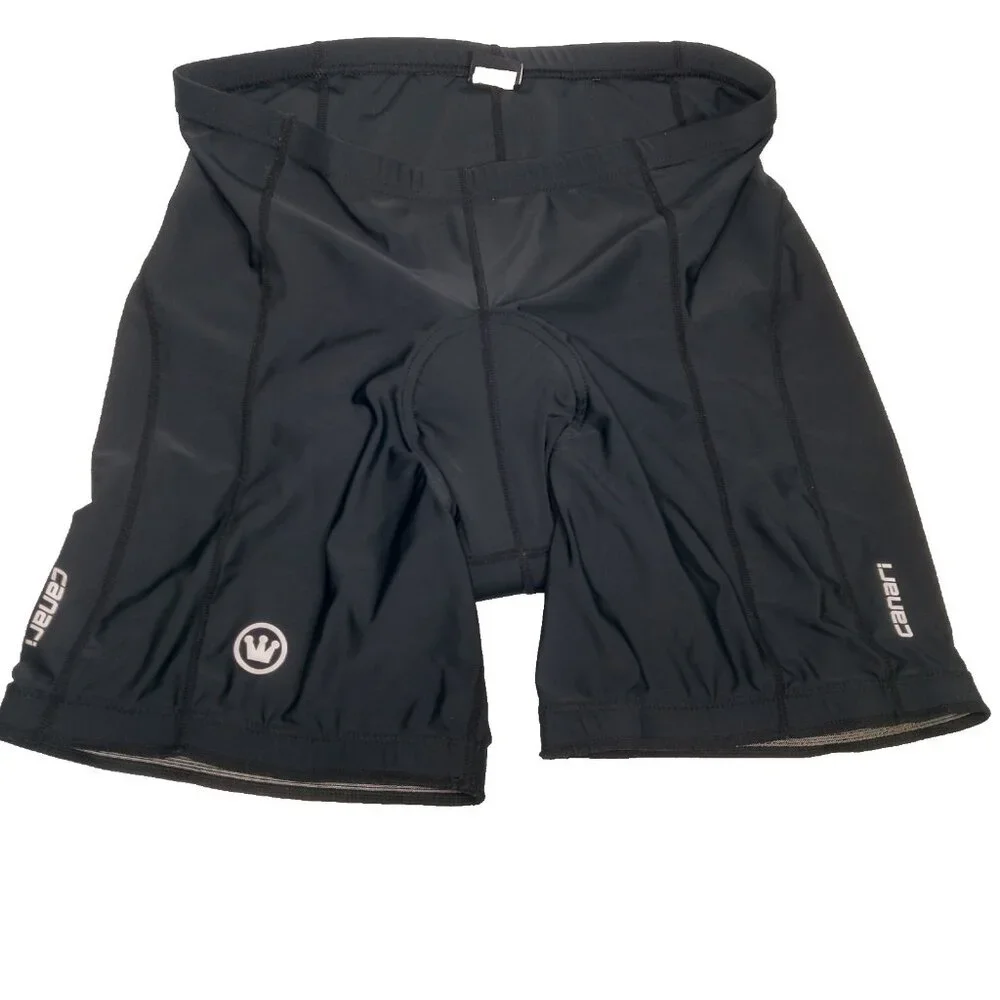 Canari Cycling Shorts Men XL Black Padded Stretch Nylon Spandex Bike Athletic - Picture 1 of 16